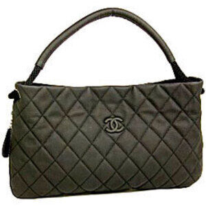 CHANEL Handbag Goatskin Coco Mark Quilting Openable Zipper Expanded Gusset CC